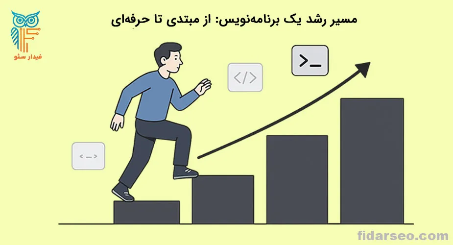 مسیر رشد یک برنامه نویسی از مبتدی تا حرفه ای